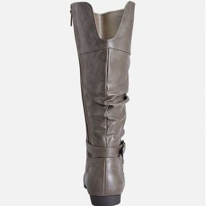 Shoes - Cole Ruched Taupe Grey Extended Calf Boots - 8W Shoes - Cole Ruched Taupe Grey Extended Calf Boots - 8W